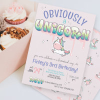 Funny Obviously A Unicorn Rainbow Girl Birthday