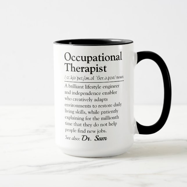 Funny Occupational Therapist Dictionary Definition Mug (Right)
