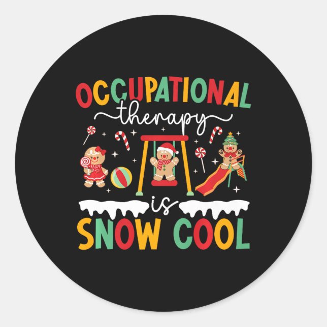 Funny Occupational Therapy Christmas Occupational  Classic Round Sticker (Front)