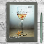 Funny Ocean Design Wine Year Planner<br><div class="desc">Planner featuring a fantasy scene with a glass of wine and cute goldfish as well as a starfish. Combining the magic of the sea with the pure delight of a good glass of wine and a smile.</div>