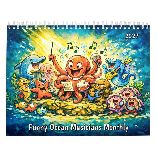 Funny Ocean Musicians Monthly Calendar (Cover)