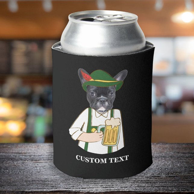Funny Octoberfest French Bulldog Beer Lover Custom Can Cooler (Creator Uploaded)