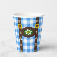 Funny Octoberfest Lederhosen Suspenders Paper Cups