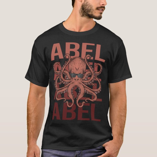 Funny Octopus - Abel Name T-Shirt (Front)