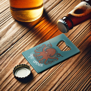 Funny Octopus Grog Opener Red Tentacles Cartoon