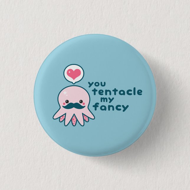 Funny Octopus Love Pun 3 Cm Round Badge (Front)