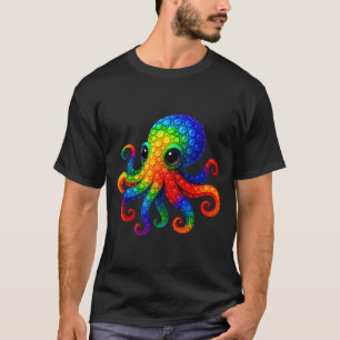 Funny Octopus Lovers Polka Dot Art Student Happy D T-Shirt