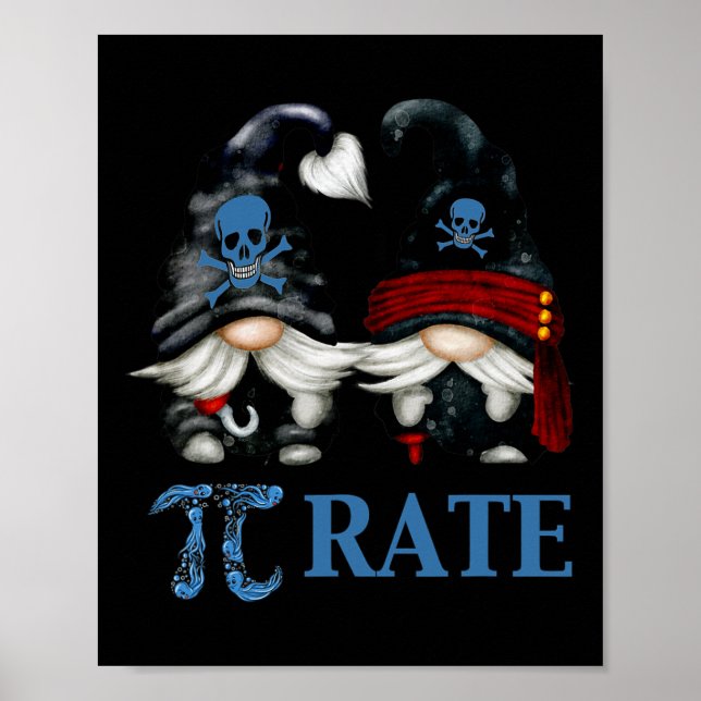 Funny Octopus Pi Day Symbol For Math Teacher Pirat Poster (Front)
