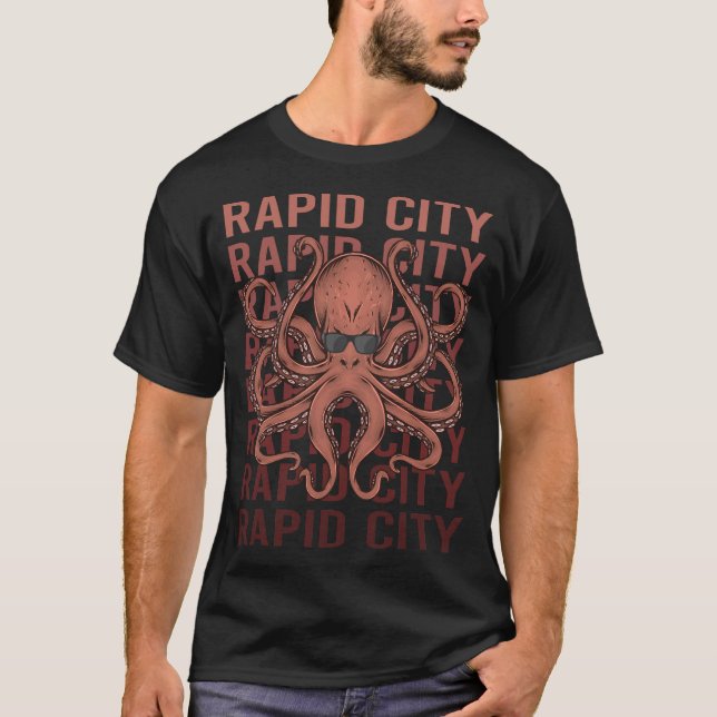 Funny Octopus Rapid City T-Shirt (Front)