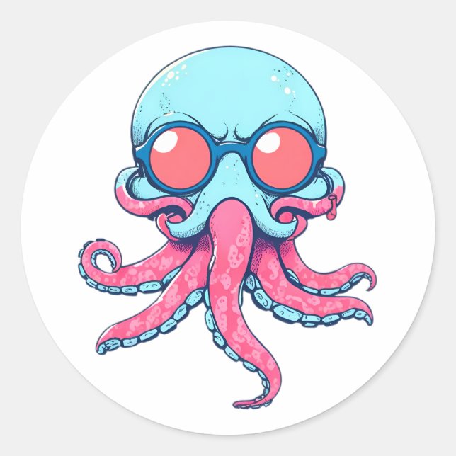 Funny octopus Sticker (Front)