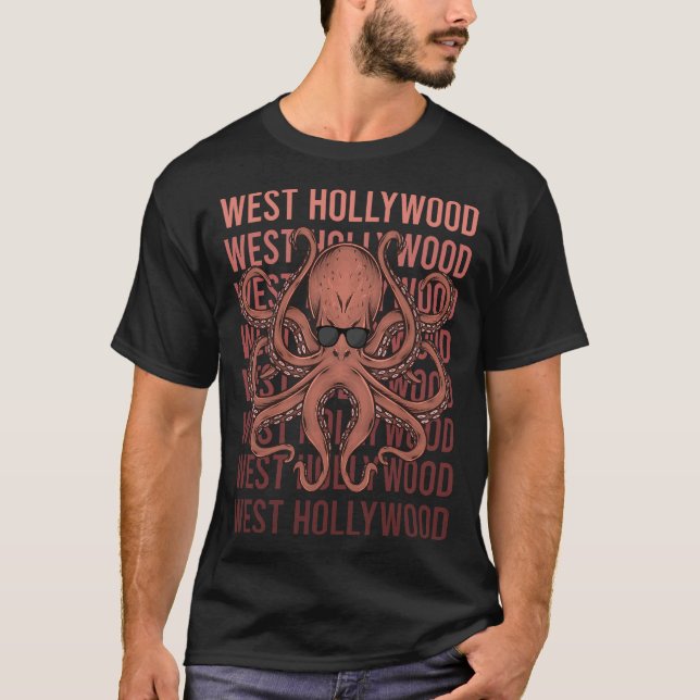 Funny Octopus West Hollywood T-Shirt (Front)