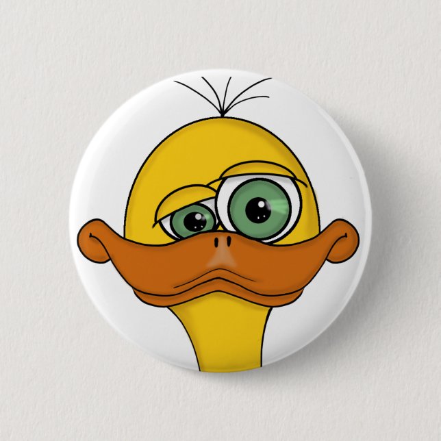 Funny Odd Duck Cartoon 6 Cm Round Badge (Front)