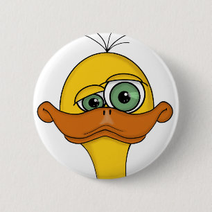 Funny Odd Duck Cartoon 6 Cm Round Badge