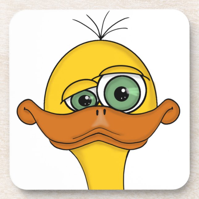 Funny Odd Duck Cartoon Coaster (Front)