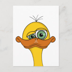 Funny Odd Duck Cartoon Postcard