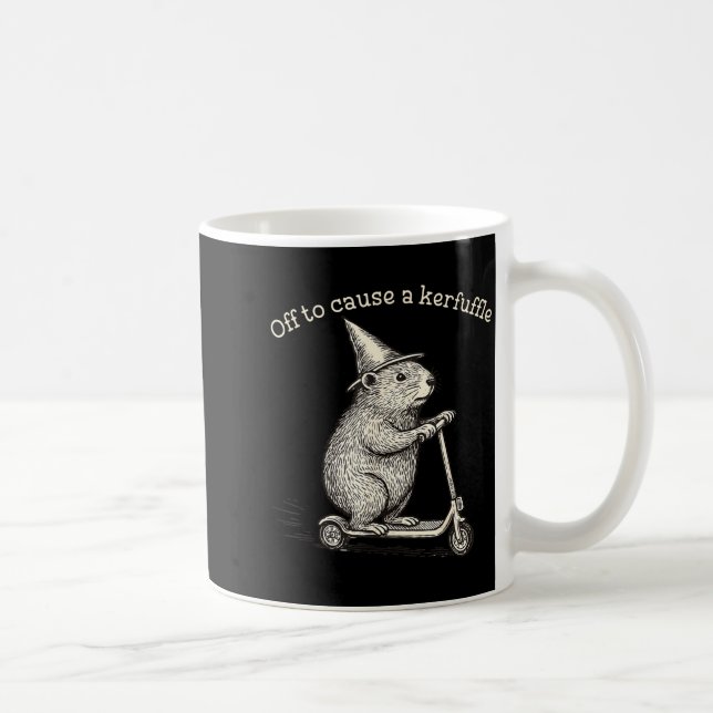 Funny Off Cause Kerfuffle Groundhog Scooter Coffee Mug (Right)