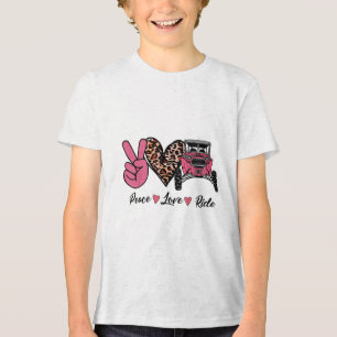 Funny Off Road Side By Side Utv Peace Love Ride Sx Tri-Blend Shirt