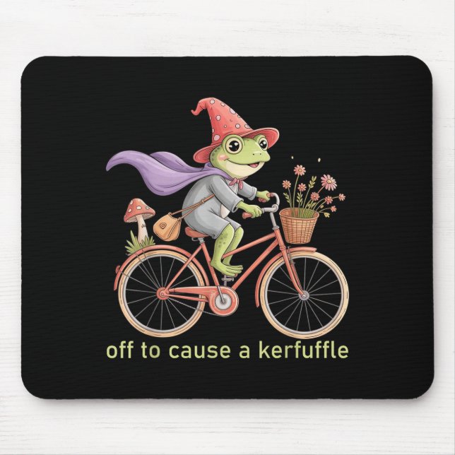 Funny Off To Cause A Kerfuffle Whimsical Wizard Fr Mouse Pad (Front)