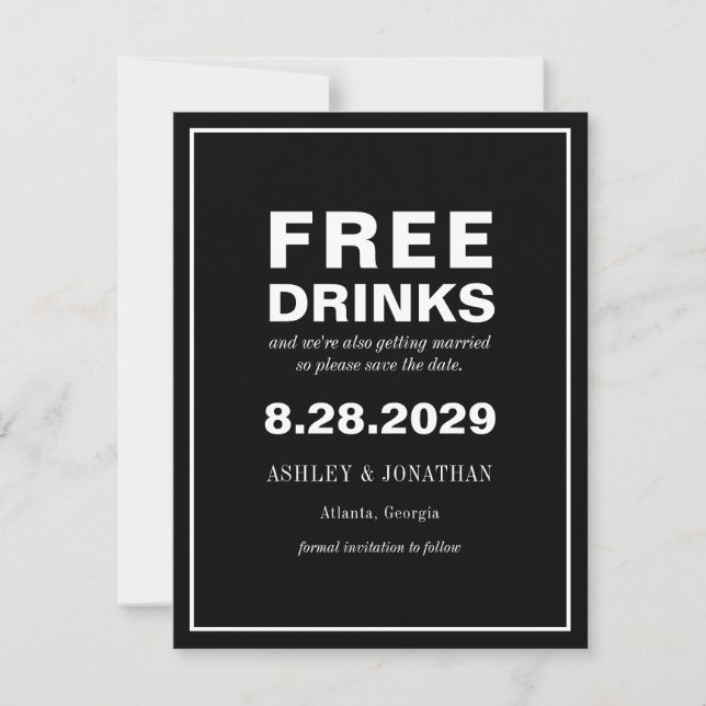 Funny Offbeat Wedding Save the Date with Photo (Front)