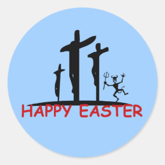 Funny offensive Satan Classic Round Sticker