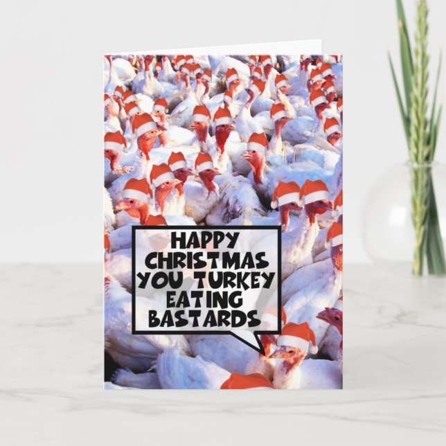 Funny offensive slogan Xmas Holiday Card (Front)