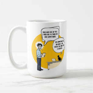 Funny Office Cat Humour Performance Review Meme Coffee Mug