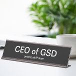 Funny Office Desk Name Plate Executive Gift<br><div class="desc">Funny and humourous office desk name plate with a clever and fun design that will make everyone who visits your desk smile and confirms you are the king of getting things done. A great executive gift for your boss,  you,  co-worker,  or yourself.</div>