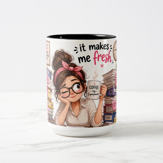 Funny Office Girl Coffee Lover Mug (Center)