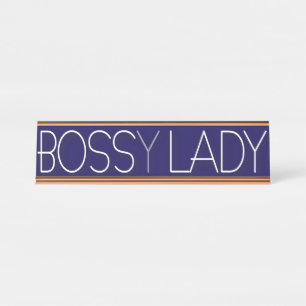 Funny Office Humour Boss(y) Lady Desk Name Plate