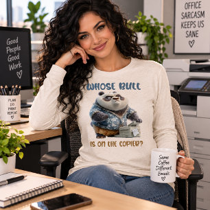 Funny Office Panda Copier Humour Grumpy Blue Tri-Blend Shirt