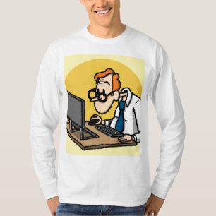 Funny Office Worker Geek T-Shirt – Cartoon Nerd Co