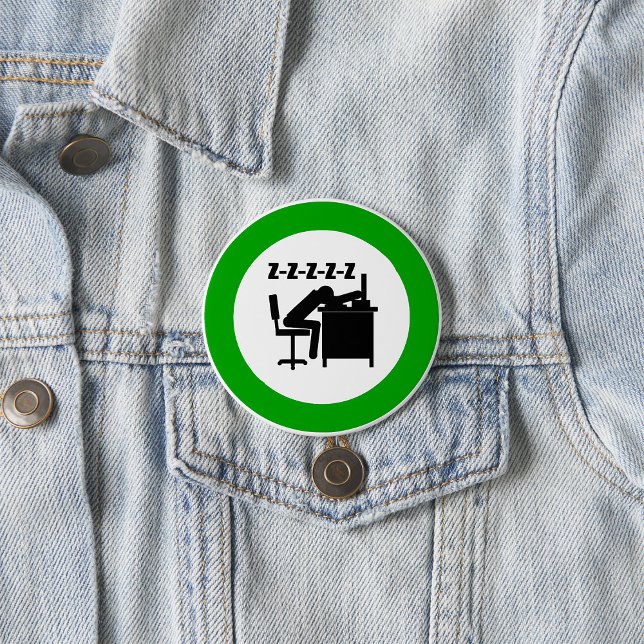 Funny Office Worker Sleeping at Desk  7.5 Cm Round Badge (Creator Uploaded)