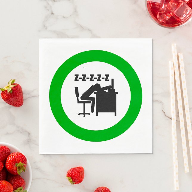 Funny Office Worker Sleeping at Desk  Napkin (Creator Uploaded)