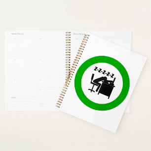 Funny Office Worker Sleeping at Desk  Planner