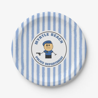 Funny Officer Retirement With Precinct Name Paper Plate
