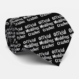 Funny Official Wedding Crasher Black and White Tie