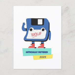 funny officially retired 2025 postcard