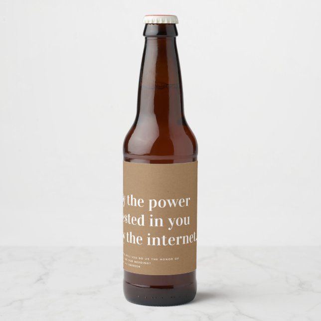 Funny Officiant Proposal Kraft Beer Bottle Label (Front)