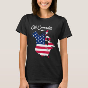 Funny Oh Canada Funny Trump Map Country Of Usa  T-Shirt