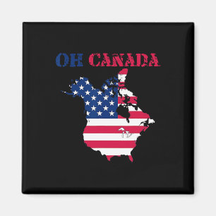 Funny Oh Canada Funny Trump Of Usa Flag Tee Magnet