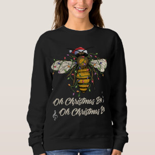 Funny Oh Christmas Bee Xmas Pyjamas Bee Santa hat  Sweatshirt