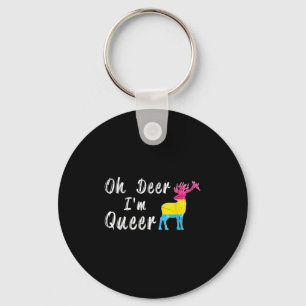 Funny Oh Dear Im Queer Lgbtq Pride Month Gift Panu Key Ring