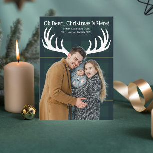 Funny Oh Deer Christmas Is Here Photo  Holiday Card