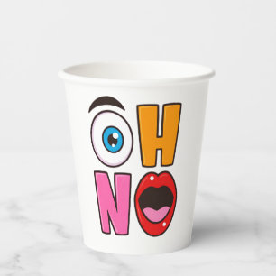 Funny “Oh No” Cartoon Paper Cups