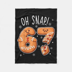 Funny Oh Snap 67 Gingerbread Cookie Christmas Men  Fleece Blanket