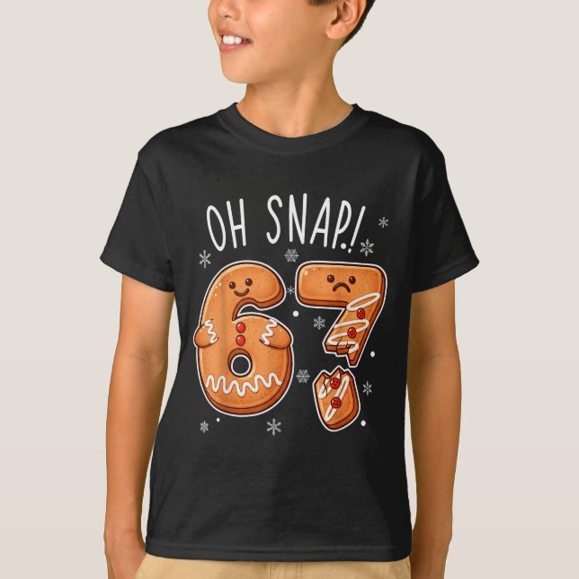 Funny Oh Snap 67 Gingerbread Cookie Christmas Men  T-Shirt (Front)