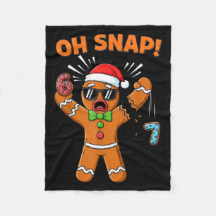 Funny Oh Snap 67 Six Seven Meme Gingerbread Man  Fleece Blanket