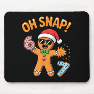 Funny Oh Snap 67 Six Seven Meme Gingerbread Man  Mouse Pad
