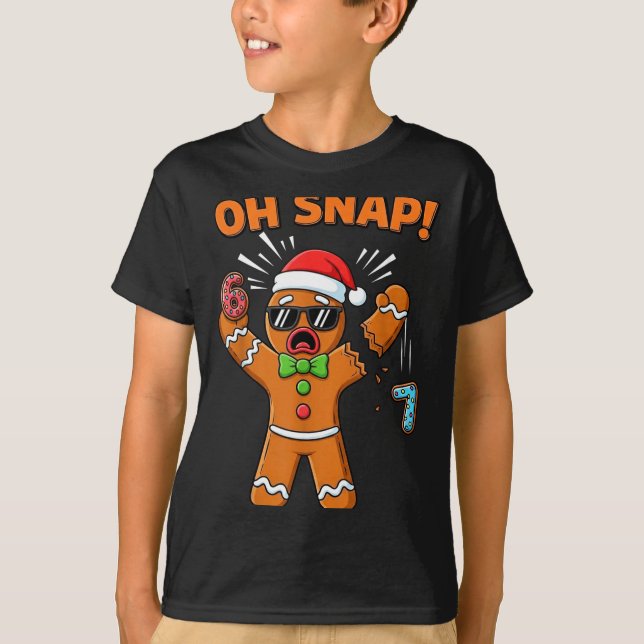 Funny Oh Snap 67 Six Seven Meme Gingerbread Man  T-Shirt (Front)