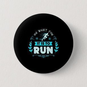 Funny Oh What Fun It Is To Run Cross Country Chris 6 Cm Round Badge